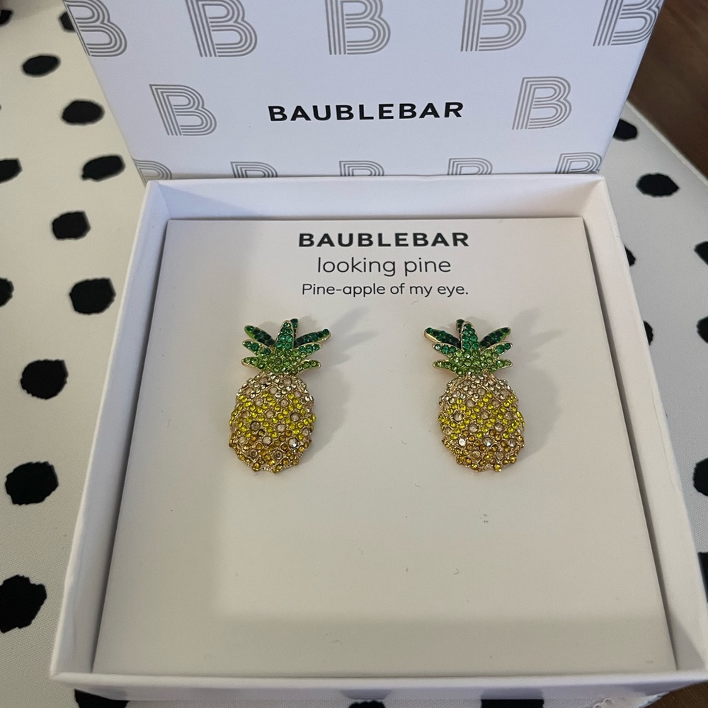 BAUBLEBAR Earrings “Looking Pine” Pineapple NIB💛💛💛